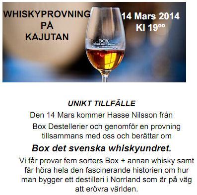 Kajutan-provning med BOX-whisky!