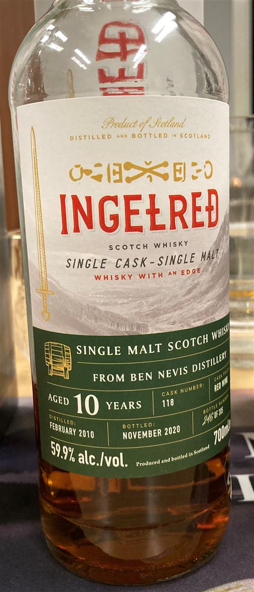 Ingelred Ben Nevis Wine Cask #118  10 Yo, 2010 59,9%