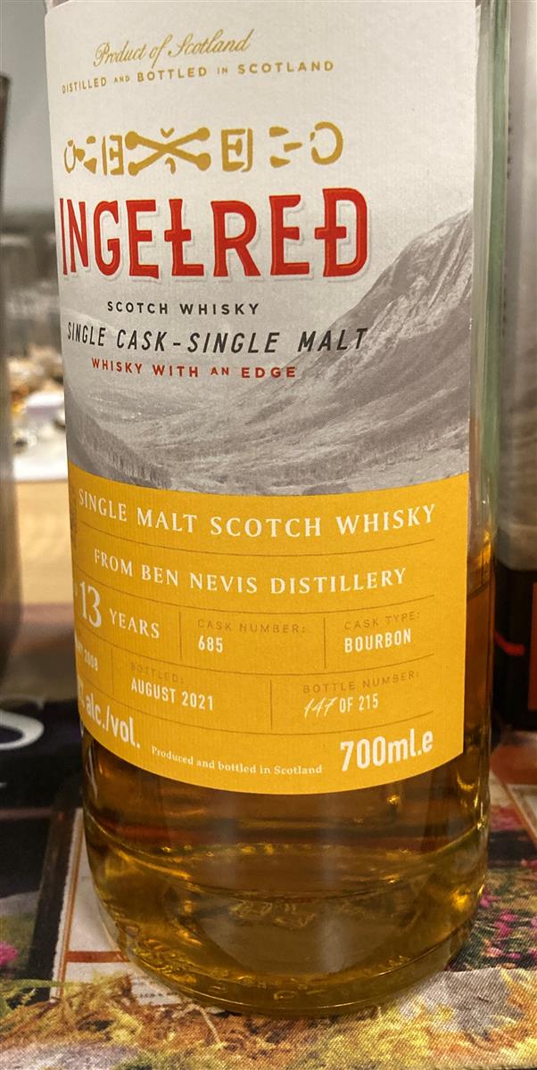 Ingelred Ben Nevis Bourbon Cask #685 13 Yo, 2008 62,8%